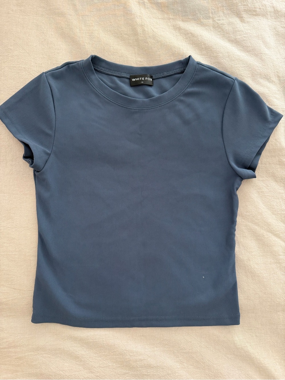 White Fox Boutique Slate Blue Short Sleeve Crewneck Top